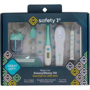 Babys 1st SneezyWeezy Kit, Sick Baby Essentials, BoogEase Nasal Aspirator, 3-in-1 Digital Thermometer, Medspoon, Infant Set, Easy-Clean, Medicine Feeding Spoon Babys 1st SneezyWeezy Kit, Sick Baby Essentials, BoogEase Nasal Aspirator, 3-in-1 Digital Thermometer, Medspoon, Infant Set, Easy-Clean, Medicine Feeding Spoon
