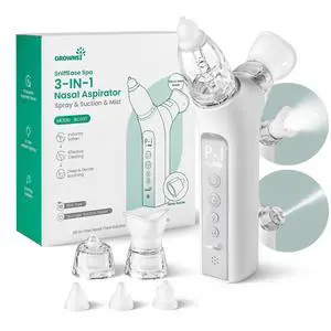 SniffEase Spa 3-in-1 Nasal Aspirator for Baby Spray, Suction & Mist, Hospital-Grade Powerful Electric Nose Suction with Soothing Light & Music, Larger Chamber (Grey) SniffEase Spa 3-in-1 Nasal Aspirator for Baby Spray, Suction & Mist, Hospital-Grade Powerful Electric Nose Suction with Soothing Light & Music, Larger Chamber (Grey)