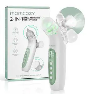BreezyClear 2-in-1 Electric Nasal Aspirator for Baby with Spray, 65kPa Hospital-Grade Suction, 4 Levels, Low-Noise Nose Sucker for Baby with Light & Music, Baby Shower & Registry Gifts BreezyClear 2-in-1 Electric Nasal Aspirator for Baby with Spray, 65kPa Hospital-Grade Suction, 4 Levels, Low-Noise Nose Sucker for Baby with Light & Music, Baby Shower & Registry Gifts