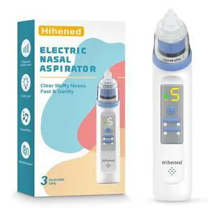 Electric Nasal Aspirator for Baby, Nose Aspirator for Toddlers, Rechargeable Baby Nose Sucker, Nose Cleaner with 3 Silicone Tips, 5 Suction Levels, Music and Light Soothing FunctionBlue Electric Nasal Aspirator for Baby, Nose Aspirator for Toddlers, Rechargeable Baby Nose Sucker, Nose Cleaner with 3 Silicone Tips, 5 Suction Levels, Music and Light Soothing FunctionBlue