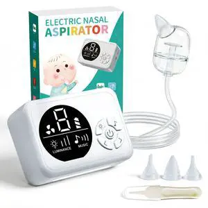 Nasal Aspirator for Baby, Hospital-Grade Nose Sucker for Baby with 9 Levels Suction, 3 Silicone Nozzles Electric Nose Suction with Night Light and Nursery Rhyme Soothing for Toddler & Newborn & Kids Nasal Aspirator for Baby, Hospital-Grade Nose Sucker for Baby with 9 Levels Suction, 3 Silicone Nozzles Electric Nose Suction with Night Light and Nursery Rhyme Soothing for Toddler & Newborn & Kids