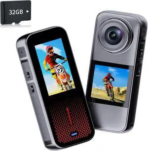 Action Camera Dual Screen Sports Camera 32GB Card,Support Rain Protection with 2 X1350mAh Batteries and Multi-Function AccessoryMetallic Gray Action Camera Dual Screen Sports Camera 32GB Card,Support Rain Protection with 2 X1350mAh Batteries and Multi-Function AccessoryMetallic Gray