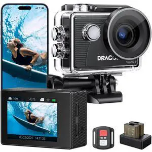 4K30FPS Action Camera Vision 3 20MP 100FT Waterproof Underwater Camera with Remote 170° Wide Angle WiFi Sports Camera with 2 Batteries and Mounting Accessories Kit 4K30FPS Action Camera Vision 3 20MP 100FT Waterproof Underwater Camera with Remote 170° Wide Angle WiFi Sports Camera with 2 Batteries and Mounting Accessories Kit