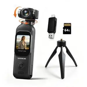 1080P Vlogging Camera with 270°Rotatable Lens, Handheld POV Pocket Camera with Touch Screen & WIFI, 5 Hours Power, One-button Recording Camcorder with 64GB Card for Daily Use, Travel, Black 1080P Vlogging Camera with 270°Rotatable Lens, Handheld POV Pocket Camera with Touch Screen & WIFI, 5 Hours Power, One-button Recording Camcorder with 64GB Card for Daily Use, Travel, Black