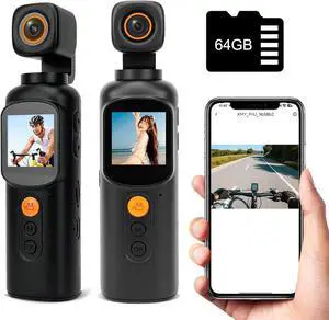 4K Body Cameras with Audio and Video Recording, WiFi Portable Vlogging Camera 350° Rotation, 6HR Battery, Mini Action Camera for Travel, Work Records, Covert Recording 64GB Card Included. 4K Body Cameras with Audio and Video Recording, WiFi Portable Vlogging Camera 350° Rotation, 6HR Battery, Mini Action Camera for Travel, Work Records, Covert Recording 64GB Card Included.