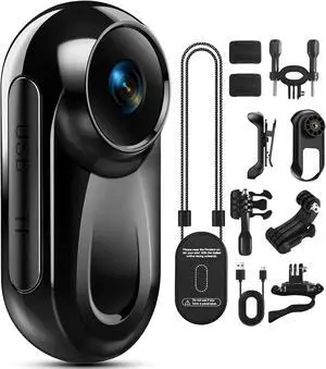 Mini Body Camera 1080P, 512G Thumb Action Camera Hands-Free Recording, Magnetic Vlogging Cam with 360° Rotate, Wearable Video Recorder for CyclingTraveling/Motorcycle(SD Card Not Included) Black Mini Body Camera 1080P, 512G Thumb Action Camera Hands-Free Recording, Magnetic Vlogging Cam with 360° Rotate, Wearable Video Recorder for CyclingTraveling/Motorcycle(SD Card Not Included) Black