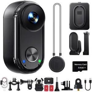 4K 30FPS Vlogging Camera, 64GB Hands-Free POV Camera, 98FT Waterproof Action camera with Case, Tiny Sport Cam 6-axis Stabilization, 150° Lightweight Thumb Bodycam 270min runtime, Mount Anywhere 4K 30FPS Vlogging Camera, 64GB Hands-Free POV Camera, 98FT Waterproof Action camera with Case, Tiny Sport Cam 6-axis Stabilization, 150° Lightweight Thumb Bodycam 270min runtime, Mount Anywhere