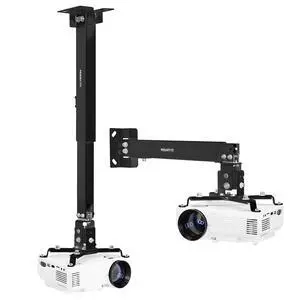 Projector Ceiling Mount and Wall Mount with Adjustable Arm, Universal Projector Mount for LCD/DLP Projectors, Flush Mount Option, Built-in Cable Management, 40lb Capacity, Black Projector Ceiling Mount and Wall Mount with Adjustable Arm, Universal Projector Mount for LCD/DLP Projectors, Flush Mount Option, Built-in Cable Management, 40lb Capacity, Black