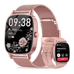 Smart Watch for Women, Answer/Make Call,1.85'' Ultra-Clear Screen Fitness Tracker with Heart Rate/Sleep/SpO2 Monitor,Smartwatch for iPhone/Samsung/Android,120+ Sport Modes,IP68 Waterproof with 2 Bands Smart Watch for Women, Answer/Make Call,1.85'' Ultra-Clear Screen Fitness Tracker with Heart Rate/Sleep/SpO2 Monitor,Smartwatch for iPhone/Samsung/Android,120+ Sport Modes,IP68 Waterproof with 2 Bands