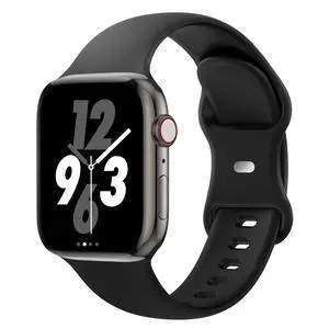 Sport Band Compatible with Apple Watch 38mm 40mm 41mm 42mm 44mm 45mm 46mm 49mm, Replacement Soft Silicone Strap Wristbands for iWatch Series 11/10/9/8/7/6/5/4/3/2/1 Ultra SE Women Men, Black Sport Band Compatible with Apple Watch 38mm 40mm 41mm 42mm 44mm 45mm 46mm 49mm, Replacement Soft Silicone Strap Wristbands for iWatch Series 11/10/9/8/7/6/5/4/3/2/1 Ultra SE Women Men, Black