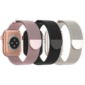 3 Pack Mesh Metal Magnetic Compatible with Apple Watch Bands Women Men 3 Pack Mesh Metal Magnetic Compatible with Apple Watch Bands Women Men
