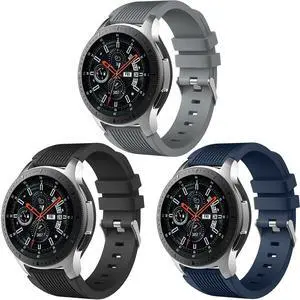 Compatible for Samsung Galaxy Watch 3 45mm Band/Galaxy Watch 46mm/Gear S3 Frontier, 22mm Smart Watch Bands Silicone Quick Release Strap for Men, 3 Pack of Black/Dark Blue/Space Gray Compatible for Samsung Galaxy Watch 3 45mm Band/Galaxy Watch 46mm/Gear S3 Frontier, 22mm Smart Watch Bands Silicone Quick Release Strap for Men, 3 Pack of Black/Dark Blue/Space Gray