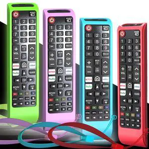 4PACK Case for Samsung Smart TV Remote BN59-01315J Control Universal Cover Silicone Skin Sleeve Purple Blue Green Red 4PACK Case for Samsung Smart TV Remote BN59-01315J Control Universal Cover Silicone Skin Sleeve Purple Blue Green Red