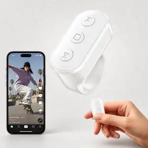 Finger Scroll Ring Remote for TikTok & YouTube Shorts, Music & Calls, White Finger Scroll Ring Remote for TikTok & YouTube Shorts, Music & Calls, White