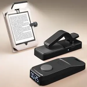 Page Turner Remote for Kindle with Reading Time Tracker and Book Light Rechargeable for Kindle/ipad Reading in Bed, No Need to Remove Your Case (Black) Page Turner Remote for Kindle with Reading Time Tracker and Book Light Rechargeable for Kindle/ipad Reading in Bed, No Need to Remove Your Case (Black)