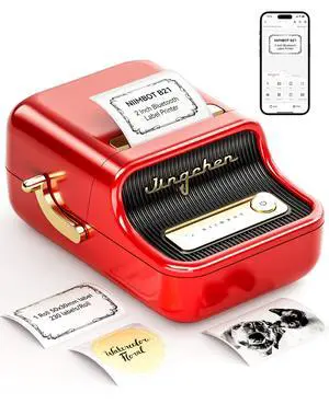 B21 Label Maker, 2 Inch Bluetooth Thermal Label Printer, Red B21 Label Maker, 2 Inch Bluetooth Thermal Label Printer, Red