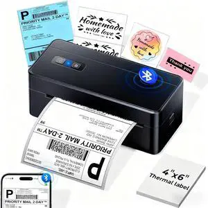 Bluetooth Shipping Label Printer, 4x6 Thermal Label Printer for Small Business, 2410-BT Thermal Printers Compatible with Android, iOS, Windows, macOS, Tiktok, USPS, Etsy Bluetooth Shipping Label Printer, 4x6 Thermal Label Printer for Small Business, 2410-BT Thermal Printers Compatible with Android, iOS, Windows, macOS, Tiktok, USPS, Etsy