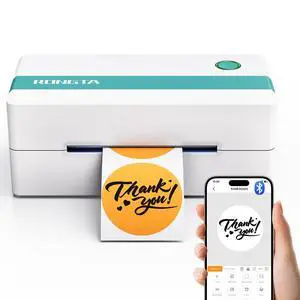 Thermal Shipping Label Printer, Bluetooth Wireless 4x6 Sticker Label Maker for Package, Compatible with Windows, Mac, Android & iPhone Thermal Shipping Label Printer, Bluetooth Wireless 4x6 Sticker Label Maker for Package, Compatible with Windows, Mac, Android & iPhone