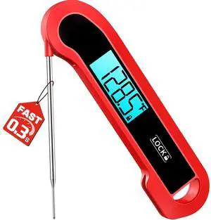 0.3 Sec Instant Read Meat Thermometer Digital for Cooking, Red 0.3 Sec Instant Read Meat Thermometer Digital for Cooking, Red