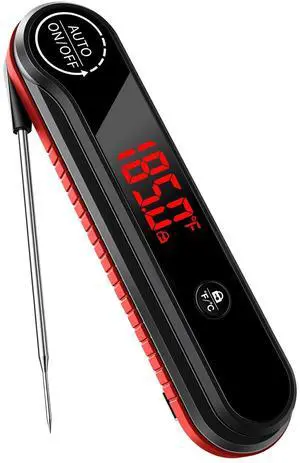 0.3s Instant Read Meat Thermometer, IP67 Waterproof (Red) 0.3s Instant Read Meat Thermometer, IP67 Waterproof (Red)