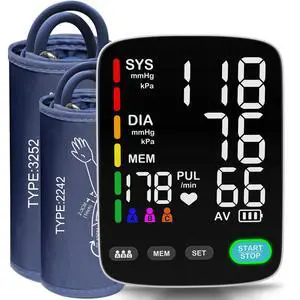 Blood Pressure Monitor,Automatic Upper Arm Blood Pressure Machine with 3x199 readout,5.4 inch LED Large Screen,Adjustable Two Cuff 9 to 17 inches or 13 to 21 inches Blood Pressure Monitor,Automatic Upper Arm Blood Pressure Machine with 3x199 readout,5.4 inch LED Large Screen,Adjustable Two Cuff 9 to 17 inches or 13 to 21 inches