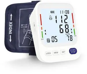 Upper Arm Blood Pressure Monitor Large LCD Display BP Machine, 2-User 240 Memory, Irregular Heartbeat Detection, Wide Cuff 8.7"-20.5", Type-C Power Upper Arm Blood Pressure Monitor Large LCD Display BP Machine, 2-User 240 Memory, Irregular Heartbeat Detection, Wide Cuff 8.7"-20.5", Type-C Power