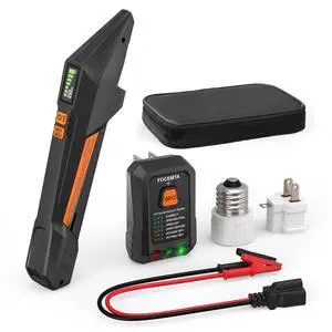 Circuit Breaker Finder and GFCI Outlet Tester - Digital Receiver with Color Screen & NCV Detection for Home Electrical Safety Including Carrying Case and Adapters 90-135V AC Circuits - FTCT02 Circuit Breaker Finder and GFCI Outlet Tester - Digital Receiver with Color Screen & NCV Detection for Home Electrical Safety Including Carrying Case and Adapters 90-135V AC Circuits - FTCT02