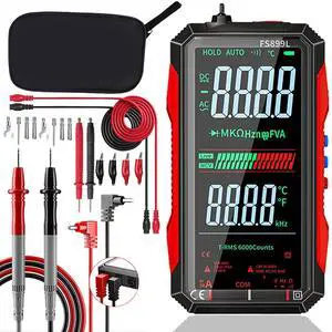 2026 Upgraded FS899L Digital Multimeter, Color Screen, USB-C with 20pcs Silicone Multimeter Test Leads Kit, Rechargeable, Auto-Ranging, 6000 Counts True RMS AC/DC Voltage, NCV, Capacitance Tester. 2026 Upgraded FS899L Digital Multimeter, Color Screen, USB-C with 20pcs Silicone Multimeter Test Leads Kit, Rechargeable, Auto-Ranging, 6000 Counts True RMS AC/DC Voltage, NCV, Capacitance Tester.