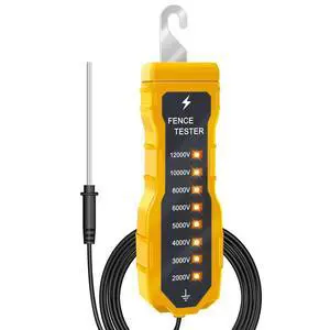 Electric Fence Voltage Tester, 12KV Portable Fence Testing Tool with 8 Indicator Lights Fault Finder for Farm Electric Fence Voltage Tester, 12KV Portable Fence Testing Tool with 8 Indicator Lights Fault Finder for Farm