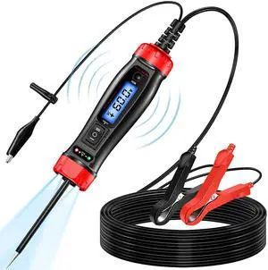 Power Circuit Probe Tester, 5-60V DC LCD Digital Automotive Test Light, Auto Voltage Tester with Voltmeter&Illumination, Car Fuse Relay Component Continuity Frequence Electrical Test Tool Power Circuit Probe Tester, 5-60V DC LCD Digital Automotive Test Light, Auto Voltage Tester with Voltmeter&Illumination, Car Fuse Relay Component Continuity Frequence Electrical Test Tool