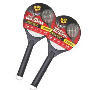 2-Pack Electric Bug Zapper Rackets, Mosquito & Fly Swatter, Battery Operated (Black) 2-Pack Electric Bug Zapper Rackets, Mosquito & Fly Swatter, Battery Operated (Black)
