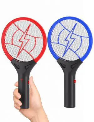 2 Pack Mini Electric Fly Swatter, Battery Powered Bug Zapper Racket, 3000VDC Portable Fly Zapper for Kitchen Bedroom Camping, Batteries Not Included 2 Pack Mini Electric Fly Swatter, Battery Powered Bug Zapper Racket, 3000VDC Portable Fly Zapper for Kitchen Bedroom Camping, Batteries Not Included