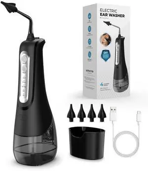 Ear Wax Removal Tool, Ear Cleaning Kit with 4 Pressure Settings, Ear Wax Removal Kit with Wastewater Tank, IPX7 Waterproof Electric Ear Washer, Ear Irrigation Flusher Kit for Home Use Ear Wax Removal Tool, Ear Cleaning Kit with 4 Pressure Settings, Ear Wax Removal Kit with Wastewater Tank, IPX7 Waterproof Electric Ear Washer, Ear Irrigation Flusher Kit for Home Use