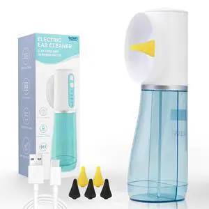 Ear Wax Removal, Electric Ear Irrigation Flushing System, Water Powered Ear Cleaner Tool with 4 Pressure Settings, Safe & Effective Ear Cleaning Kit with 6 Tips, USB Rechargeable, IPX7, Blue Ear Wax Removal, Electric Ear Irrigation Flushing System, Water Powered Ear Cleaner Tool with 4 Pressure Settings, Safe & Effective Ear Cleaning Kit with 6 Tips, USB Rechargeable, IPX7, Blue