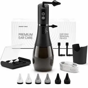 Electric Ear Cleaner and Earwax Removal Kit - 5 Pressure Modes, Timer - Safe Cleaning & Flushing Tool - Clogged Ear Wax Removal Kit for Adults with 6 Nozzles, Washing Basin, Cable, Storage Bag - IPX7 Electric Ear Cleaner and Earwax Removal Kit - 5 Pressure Modes, Timer - Safe Cleaning & Flushing Tool - Clogged Ear Wax Removal Kit for Adults with 6 Nozzles, Washing Basin, Cable, Storage Bag - IPX7