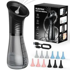 Ear Wax Removal, Electric Ear Cleaner with LED Display, FSA-HSA-Eligible, Ear Irrigation Kit with Dual Tank Includes 12 Tips, IPX7, Safe & Effective Cleaning for Adults & Kids, Easy to Use Ear Wax Removal, Electric Ear Cleaner with LED Display, FSA-HSA-Eligible, Ear Irrigation Kit with Dual Tank Includes 12 Tips, IPX7, Safe & Effective Cleaning for Adults & Kids, Easy to Use