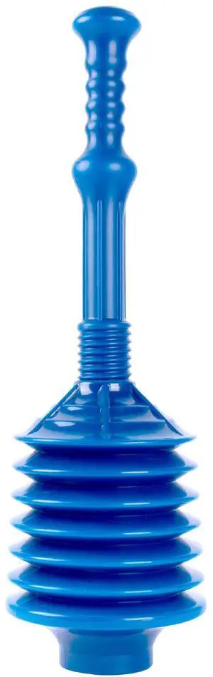 Professional Bellows Accordion Toilet Plunger, High Pressure Thrust Removes Heavy Duty Clogs from Clogged Bathroom Toilets, All Purpose Power Plungers for Bathrooms, Cobalt Professional Bellows Accordion Toilet Plunger, High Pressure Thrust Removes Heavy Duty Clogs from Clogged Bathroom Toilets, All Purpose Power Plungers for Bathrooms, Cobalt