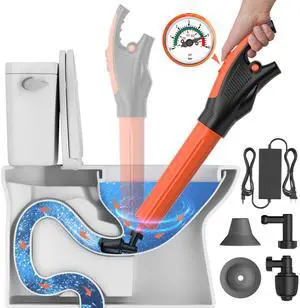 Electric toilet plunger,Toilet Auger with Pressure Gauge, Electric Drain Snake for Clogged Toilet, High-Pressure Toilet Auger, plungers for bathroom,Pneumatic Toilet Auger Tool Electric toilet plunger,Toilet Auger with Pressure Gauge, Electric Drain Snake for Clogged Toilet, High-Pressure Toilet Auger, plungers for bathroom,Pneumatic Toilet Auger Tool