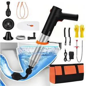Electric Toilet Plunger, Drain Unclogger Plungers High Pressure Air Drain Blaster with Drain Auger, Splash-free Plungers for Bathroom, Plumbing Snake for Toilet, Clog Remover Heavy Duty(Black) Electric Toilet Plunger, Drain Unclogger Plungers High Pressure Air Drain Blaster with Drain Auger, Splash-free Plungers for Bathroom, Plumbing Snake for Toilet, Clog Remover Heavy Duty(Black)