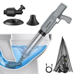Electric Toilet Plunger, Heavy-Duty Clog Remover, Dark Gray Electric Toilet Plunger, Heavy-Duty Clog Remover, Dark Gray