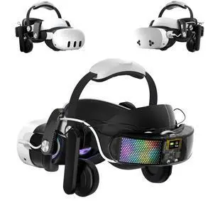 Head Strap for Meta Quest 3/3S, Audio VR Head Strap with 10000mAh Battery & Detachable Speakers, Charge and Use Headphones Simultaneously, Carbon Fiber Design, Fast Charging VR Accessories Head Strap for Meta Quest 3/3S, Audio VR Head Strap with 10000mAh Battery & Detachable Speakers, Charge and Use Headphones Simultaneously, Carbon Fiber Design, Fast Charging VR Accessories