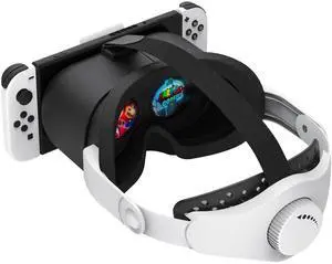 Upgraded VR Headset for Nintendo Switch, Switch OLED Model Virtual Reality Glasses with Adjustable HD Lenses and Head Strap, Labo VR Kit 3D Goggles Accessory Upgraded VR Headset for Nintendo Switch, Switch OLED Model Virtual Reality Glasses with Adjustable HD Lenses and Head Strap, Labo VR Kit 3D Goggles Accessory