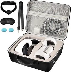Hard Carrying Case for Meta Quest 3S/3/2 Headset, Inside Grey Hard Carrying Case for Meta Quest 3S/3/2 Headset, Inside Grey