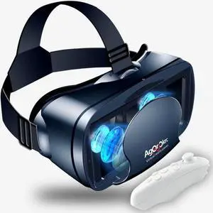 VR Headset with Controller Adjustable 3D VR Glasses Virtual Reality Headset HD Blu-ray Eye Protected Support 5~7 Inch for Phone/Android VR Headset with Controller Adjustable 3D VR Glasses Virtual Reality Headset HD Blu-ray Eye Protected Support 5~7 Inch for Phone/Android