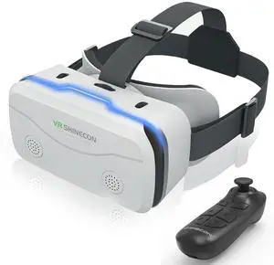 VR Headset for Smartphones with Bluetooth Controller, HD Aspheric Lenses with Adjustable Focus & IPD, Universal Compatible with 4.7-7 Inch Phones, Heat Dissipation Design for Extended Comfort VR Headset for Smartphones with Bluetooth Controller, HD Aspheric Lenses with Adjustable Focus & IPD, Universal Compatible with 4.7-7 Inch Phones, Heat Dissipation Design for Extended Comfort