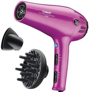 Hair Dryer with Diffuser and Concentrator, 1875W, Pink Hair Dryer with Diffuser and Concentrator, 1875W, Pink