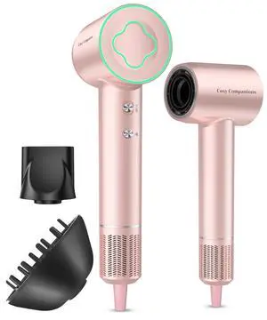 High-Speed Ionic Hair Dryer, 150000 RPM Brushless Motor for 2-5 Min Fast Drying, Low Noise Blow Dryer Reduces Frizz & Heat Damage, Lightweight Hair Dryer with Diffuser & Nozzle, Pink High-Speed Ionic Hair Dryer, 150000 RPM Brushless Motor for 2-5 Min Fast Drying, Low Noise Blow Dryer Reduces Frizz & Heat Damage, Lightweight Hair Dryer with Diffuser & Nozzle, Pink