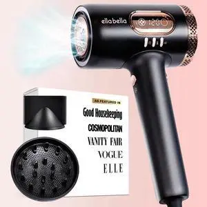 Professional Smart Plasma Hair Dryer with Diffuser, Quiet Professional Smart Plasma Hair Dryer with Diffuser, Quiet