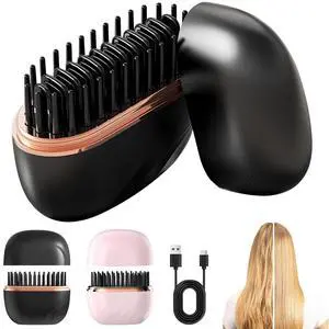 Mini Hair Straightener, Cordless&Rechargeable Portable Hair Straightener Brush with 3 Temperature Setting, Fast Heating Hot Comb&Anti-Scald Shell Plates,Mini Straightener Brush for Home Travel Gift Mini Hair Straightener, Cordless&Rechargeable Portable Hair Straightener Brush with 3 Temperature Setting, Fast Heating Hot Comb&Anti-Scald Shell Plates,Mini Straightener Brush for Home Travel Gift