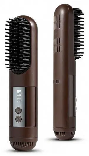Portable Straightener Brush, Cordless Hair Straightener Comb (Brown) Portable Straightener Brush, Cordless Hair Straightener Comb (Brown)